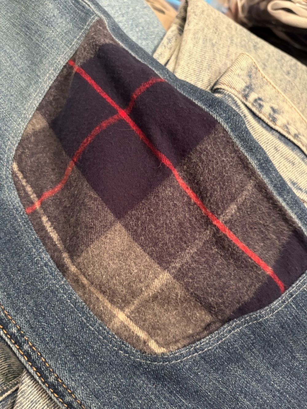 Rag & Bone Jeans The Dre Flannel plaid Patchwork denim jeans size 26 - Picture 9 of 13